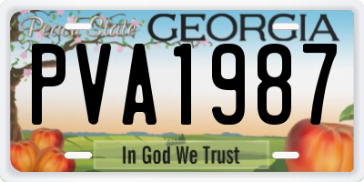 GA license plate PVA1987