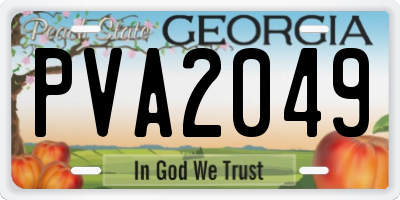 GA license plate PVA2049