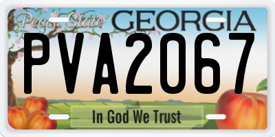 GA license plate PVA2067