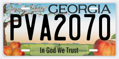 GA license plate PVA2070