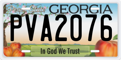 GA license plate PVA2076