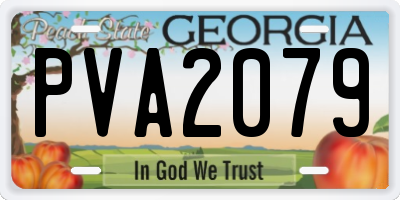 GA license plate PVA2079
