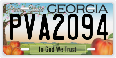 GA license plate PVA2094