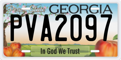 GA license plate PVA2097