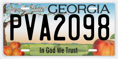 GA license plate PVA2098
