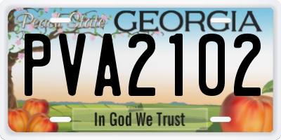 GA license plate PVA2102