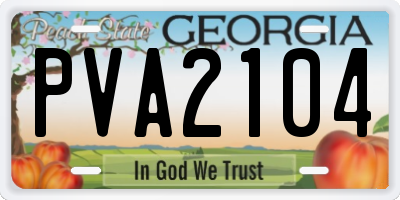 GA license plate PVA2104