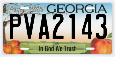 GA license plate PVA2143