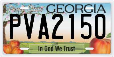 GA license plate PVA2150