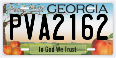 GA license plate PVA2162