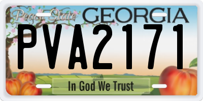GA license plate PVA2171