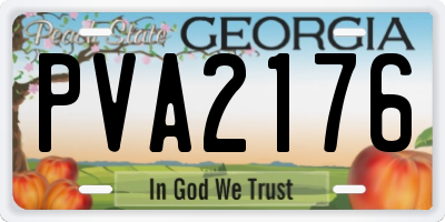 GA license plate PVA2176