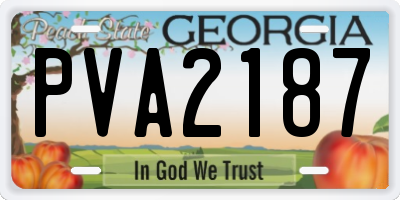 GA license plate PVA2187