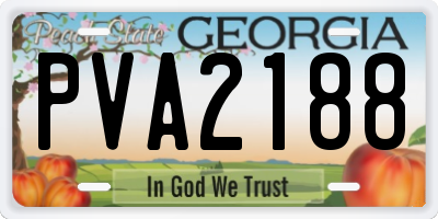 GA license plate PVA2188