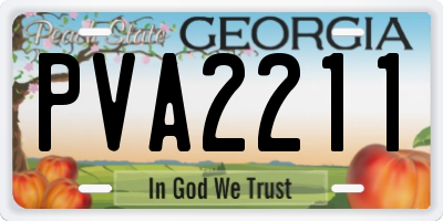 GA license plate PVA2211