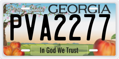 GA license plate PVA2277
