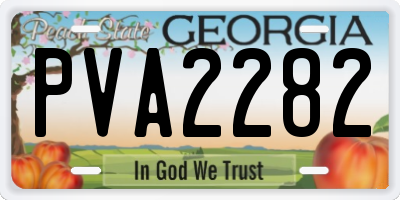 GA license plate PVA2282