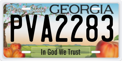 GA license plate PVA2283