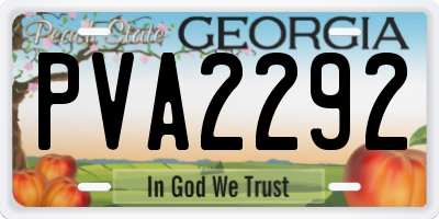 GA license plate PVA2292