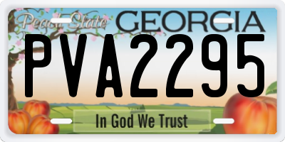 GA license plate PVA2295