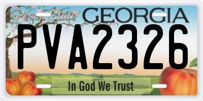 GA license plate PVA2326