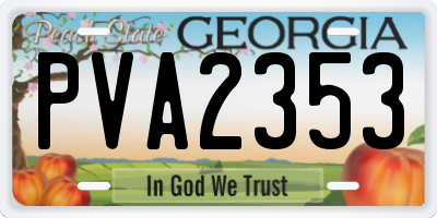 GA license plate PVA2353