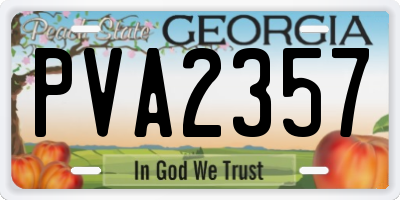 GA license plate PVA2357