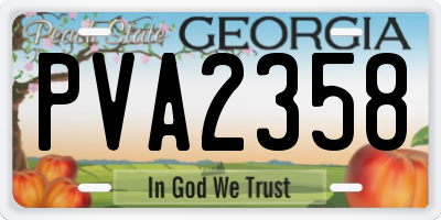 GA license plate PVA2358
