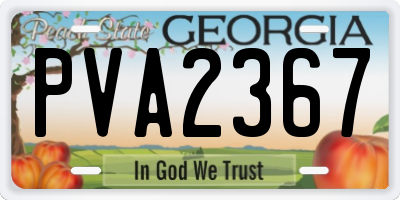 GA license plate PVA2367