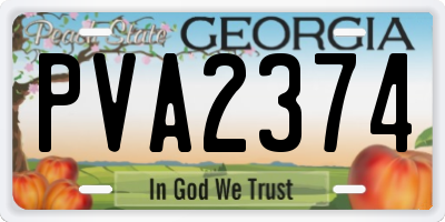 GA license plate PVA2374