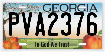 GA license plate PVA2376