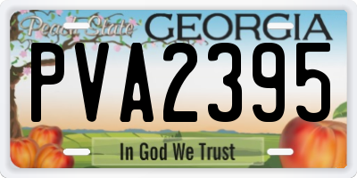 GA license plate PVA2395