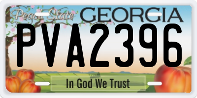GA license plate PVA2396