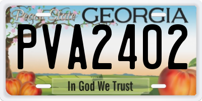 GA license plate PVA2402