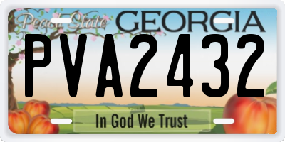 GA license plate PVA2432