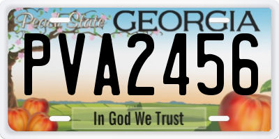 GA license plate PVA2456