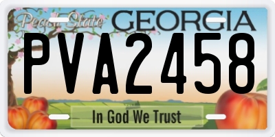 GA license plate PVA2458