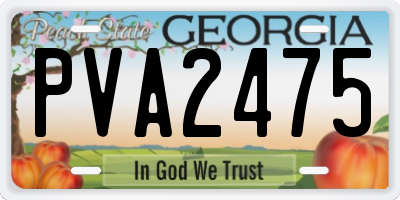 GA license plate PVA2475