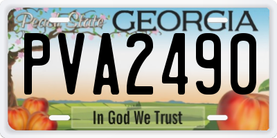 GA license plate PVA2490