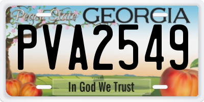 GA license plate PVA2549