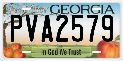 GA license plate PVA2579