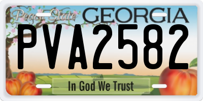 GA license plate PVA2582