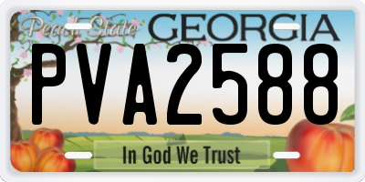 GA license plate PVA2588