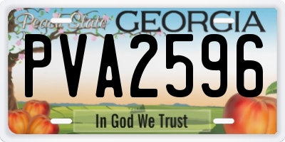 GA license plate PVA2596