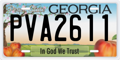 GA license plate PVA2611