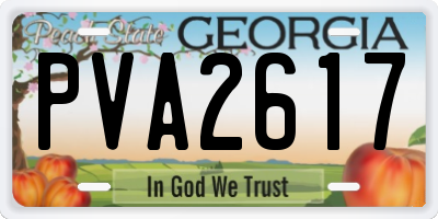 GA license plate PVA2617