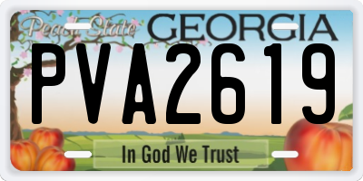 GA license plate PVA2619