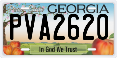 GA license plate PVA2620