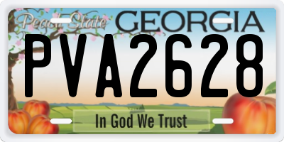 GA license plate PVA2628