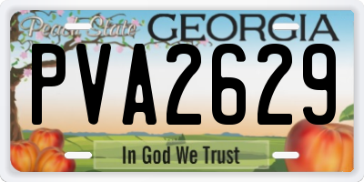 GA license plate PVA2629